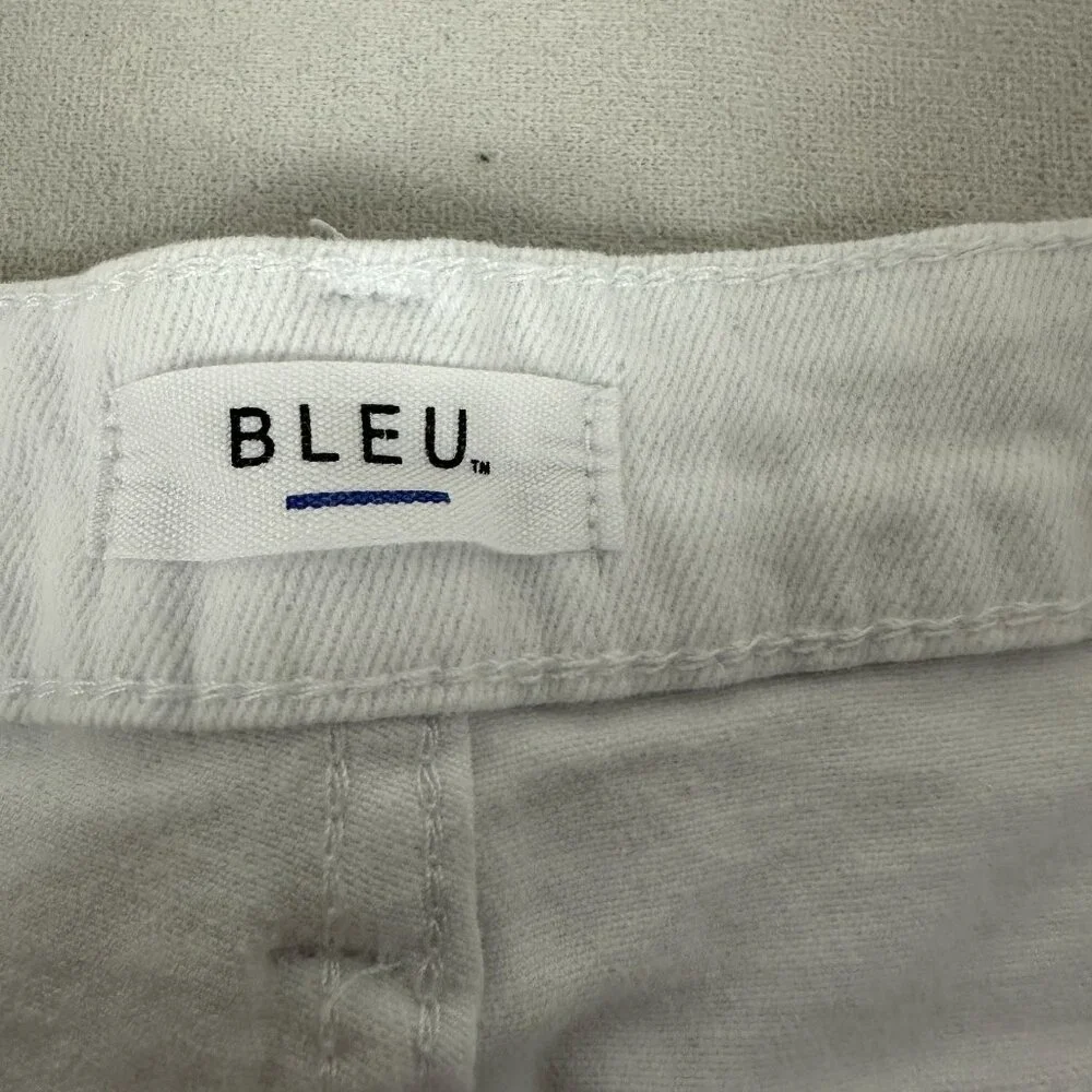 Bleu Womens White Denim Bermuda Shorts Size 10 Cotton/Spandex Blend - Picture 4 of 6